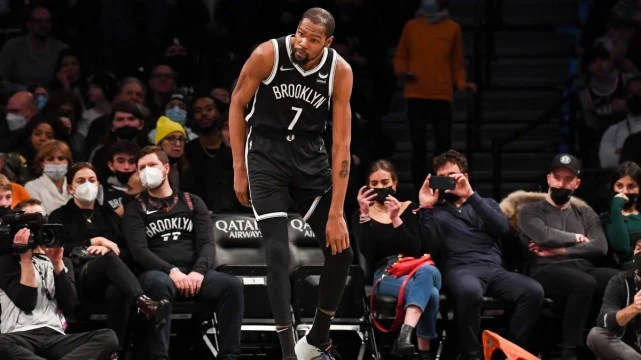 布鲁克林篮网队当家球星杜兰特确认左膝盖十字韧带受伤